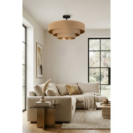 Brilagi - Aufgesetzter Kronleuchter LUNETA 3xE27/60W/230V Ø 80 cm beige/gold