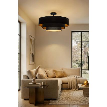 Brilagi - Aufgesetzter Kronleuchter LUNETA 3xE27/60W/230V Ø 80 cm schwarz/gold