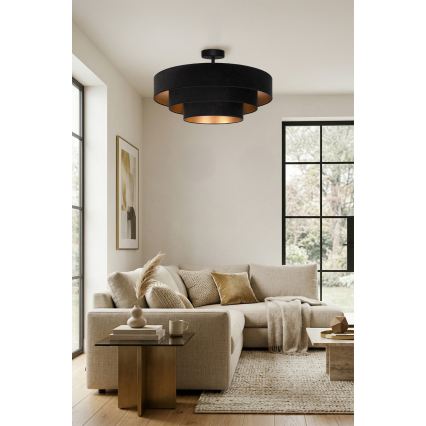 Brilagi - Aufgesetzter Kronleuchter LUNETA 3xE27/60W/230V Ø 80 cm schwarz/gold