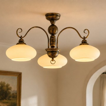 Brilagi - Aufgesetzter Kronleuchter MOLLERO 3xE27/15W/230V Ø 84 cm Bronze/Patina