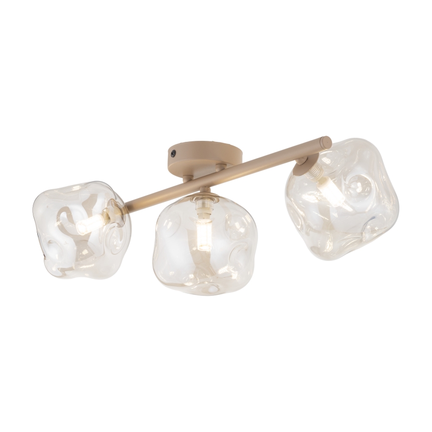 Brilagi - Aufgesetzter Kronleuchter VULCANO 3xG9/8W/230V beige/rauchiges Beige