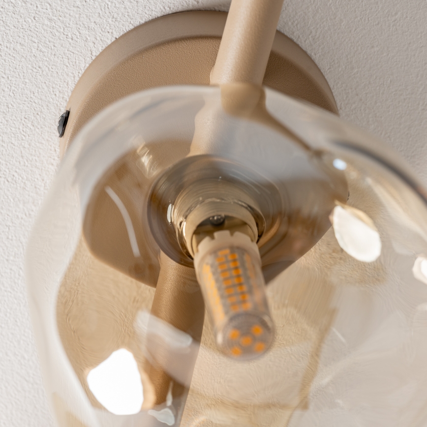 BRILAGI - Aufgesetzter Kronleuchter VULCANO 3xG9/8W/230V beige/rauchiges Beige