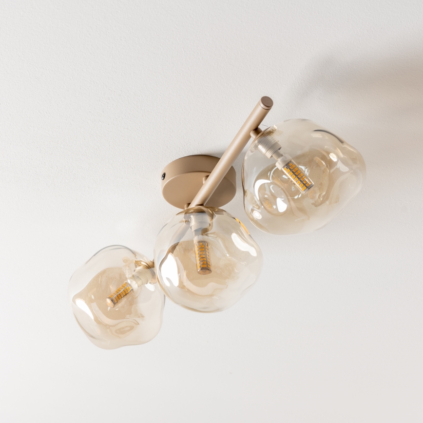 BRILAGI - Aufgesetzter Kronleuchter VULCANO 3xG9/8W/230V beige/rauchiges Beige