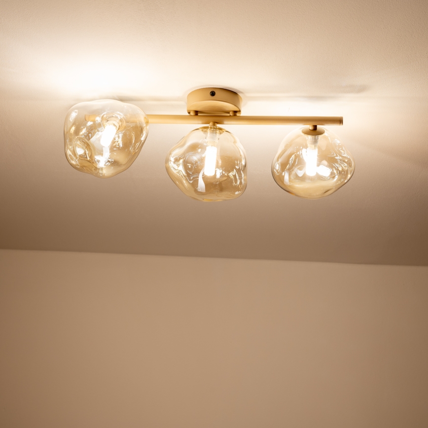 BRILAGI - Aufgesetzter Kronleuchter VULCANO 3xG9/8W/230V beige/rauchiges Beige