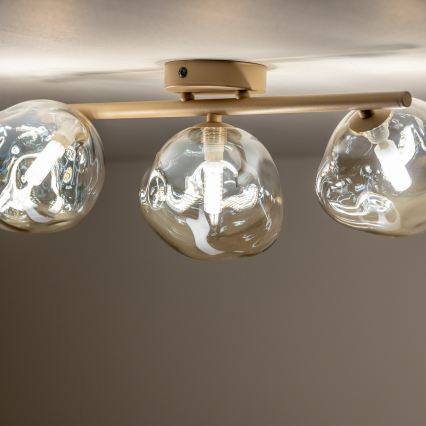 BRILAGI - Aufgesetzter Kronleuchter VULCANO 3xG9/8W/230V beige/rauchiges Beige