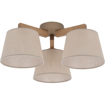 Brilagi - Aufputz-Deckenleuchte LATTE SABIA 3xE27/60W/230V Kiefer/Beige