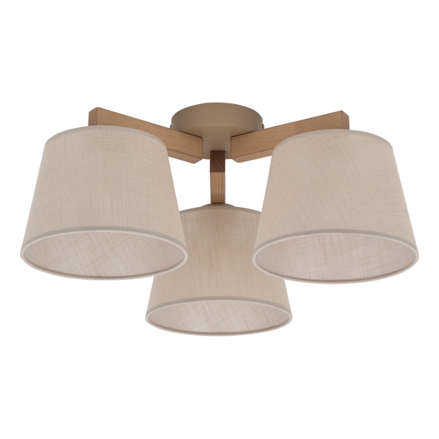 Brilagi - Aufputz-Deckenleuchte LATTE SABIA 3xE27/60W/230V Kiefer/Beige