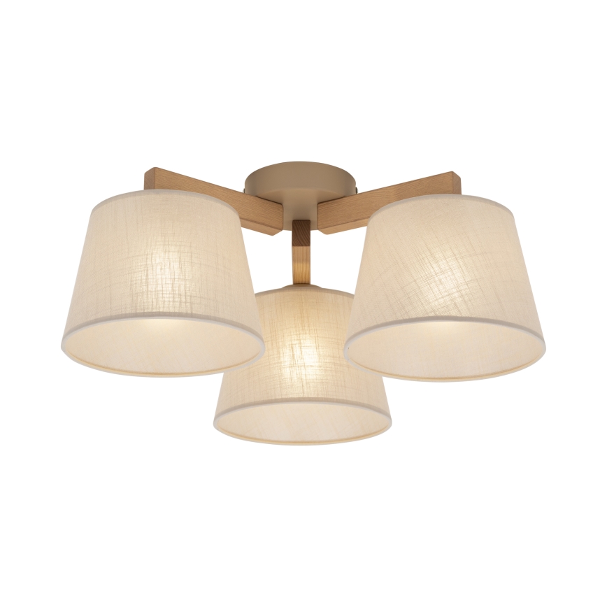 Brilagi - Aufputz-Deckenleuchte LATTE SABIA 3xE27/60W/230V Kiefer/Beige