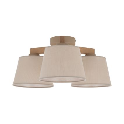 Brilagi - Aufputz-Deckenleuchte LATTE SABIA 3xE27/60W/230V Kiefer/Beige