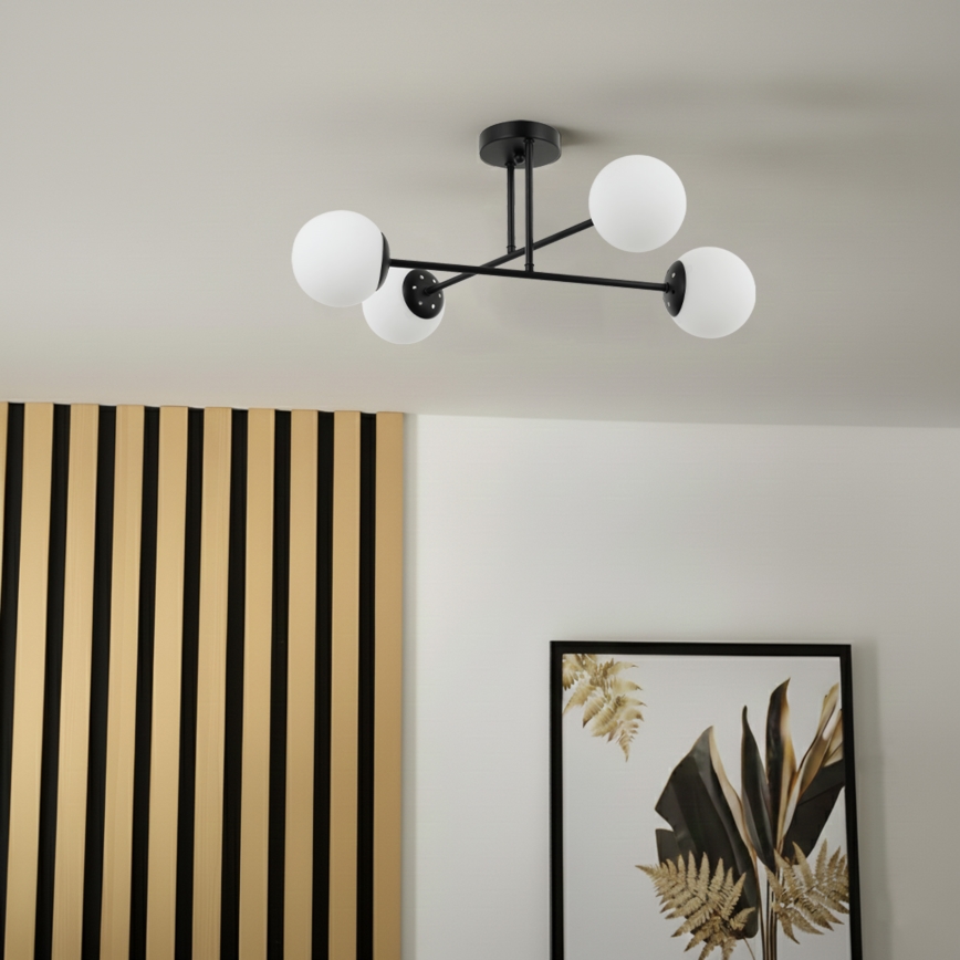 Brilagi - Aufputz-Deckenleuchte MALIVA 4xE14/15W/230V schwarz/weiß