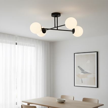 Brilagi - Aufputz-Deckenleuchte MALIVA 4xE14/15W/230V schwarz/weiß