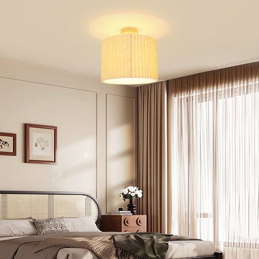 Brilagi - Aufputz-Deckenleuchte NORDIC WAVE 1xE27/15W/230V Ø 32 cm Leinen/Weiß