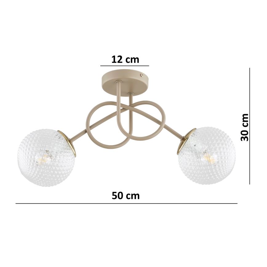 Brilagi - Aufputz-Deckenleuchte STELLA 2xE27/60W/230V Beige/Gold