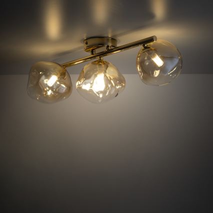 Brilagi - Aufputz-Deckenleuchte VULCANO 3xG9/8W/230V gold/rauchbeige