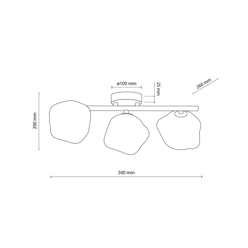 Brilagi - Aufputz-Deckenleuchte VULCANO 3xG9/8W/230V gold/rauchbeige