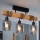 Brilagi - Aufputz-Deckenleuchte WOOD GLASS 3xE27/60W/230V Kiefer/Schwarz/rauchgrau