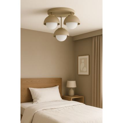 Brilagi - Aufputz-Kronleuchter COSMO 3xE27/60W/230V beige/gold