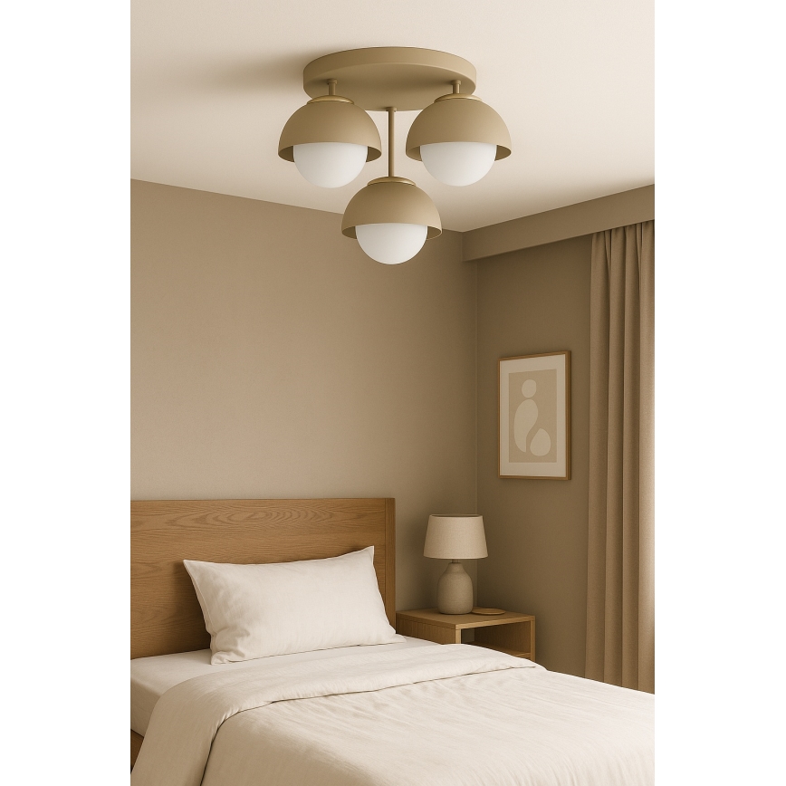 Brilagi - Aufputz-Kronleuchter COSMO 3xE27/60W/230V beige/gold