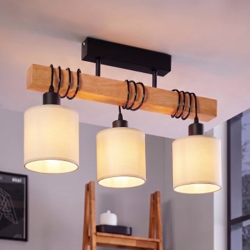 Brilagi - Aufputz-Kronleuchter NUBILA 3xE27/60W/230V Kiefer/Creme