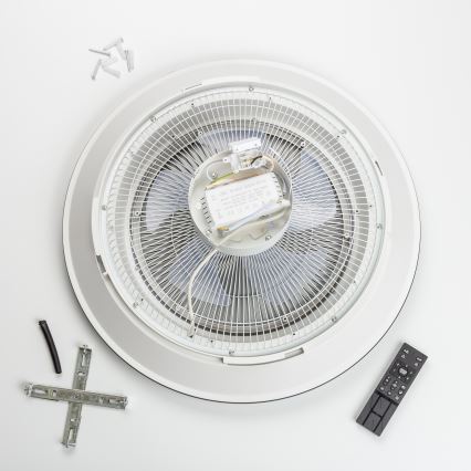 Brilagi - LED-Dimmleuchte mit Ventilator AURA LED/38W/230V 3000-6000K Silber + Fernbedienung