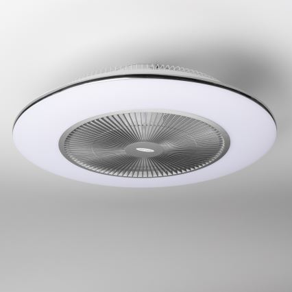 Brilagi - LED-Dimmleuchte mit Ventilator AURA LED/38W/230V 3000-6000K Silber + Fernbedienung