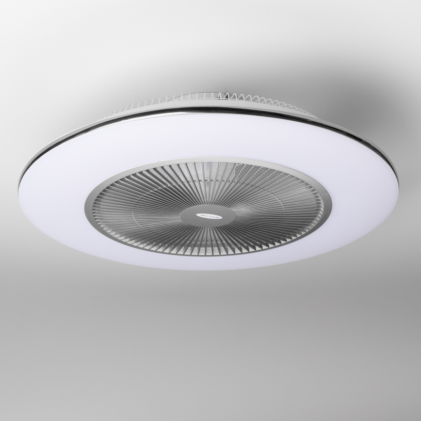 Brilagi - LED-Dimmleuchte mit Ventilator AURA LED/38W/230V 3000-6000K Silber + Fernbedienung
