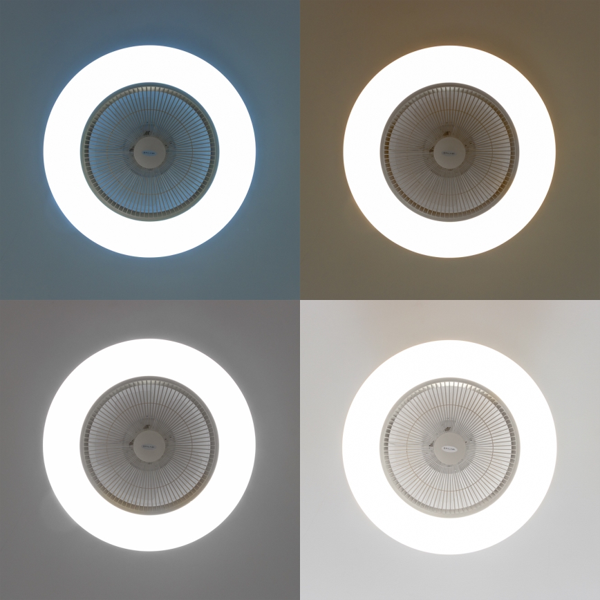 Brilagi - LED-Dimmleuchte mit Ventilator AURA LED/38W/230V 3000-6000K Silber + Fernbedienung