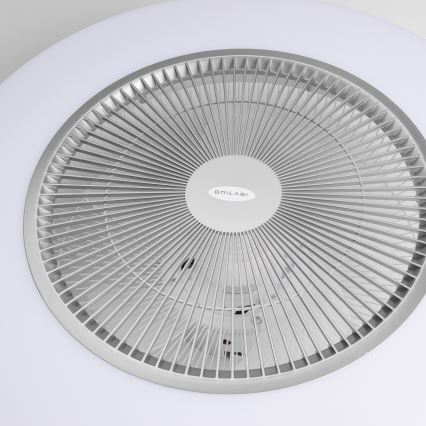 Brilagi - LED-Dimmleuchte mit Ventilator AURA LED/38W/230V 3000-6000K Silber + Fernbedienung