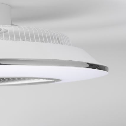 Brilagi - LED-Dimmleuchte mit Ventilator AURA LED/38W/230V 3000-6000K Silber + Fernbedienung