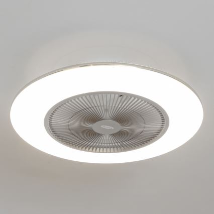 Brilagi - LED-Dimmleuchte mit Ventilator AURA LED/38W/230V 3000-6000K Silber + Fernbedienung