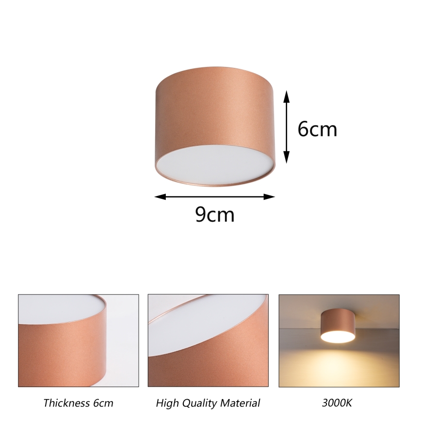BRILAGI - Außen-Deckenleuchte FORIS LED/9W/230V Ø 9 cm bronzefarben IP44
