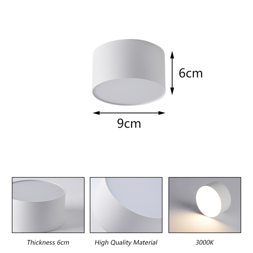 BRILAGI - Außen-Deckenleuchte FORIS LED/9W/230V Ø 9 cm weiß IP44