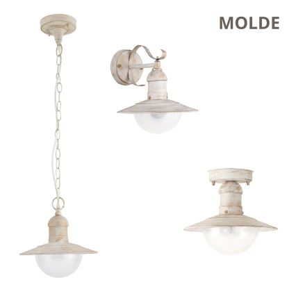 Brilagi - Außen-Deckenleuchte MOLDE 1xE27/60W IP44 weiß/Patina