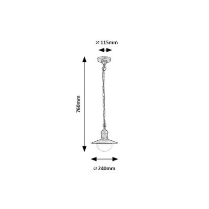 Brilagi - Außen-Hängeleuchte MOLDE 1xE27/60W IP44 Bronze/Patina