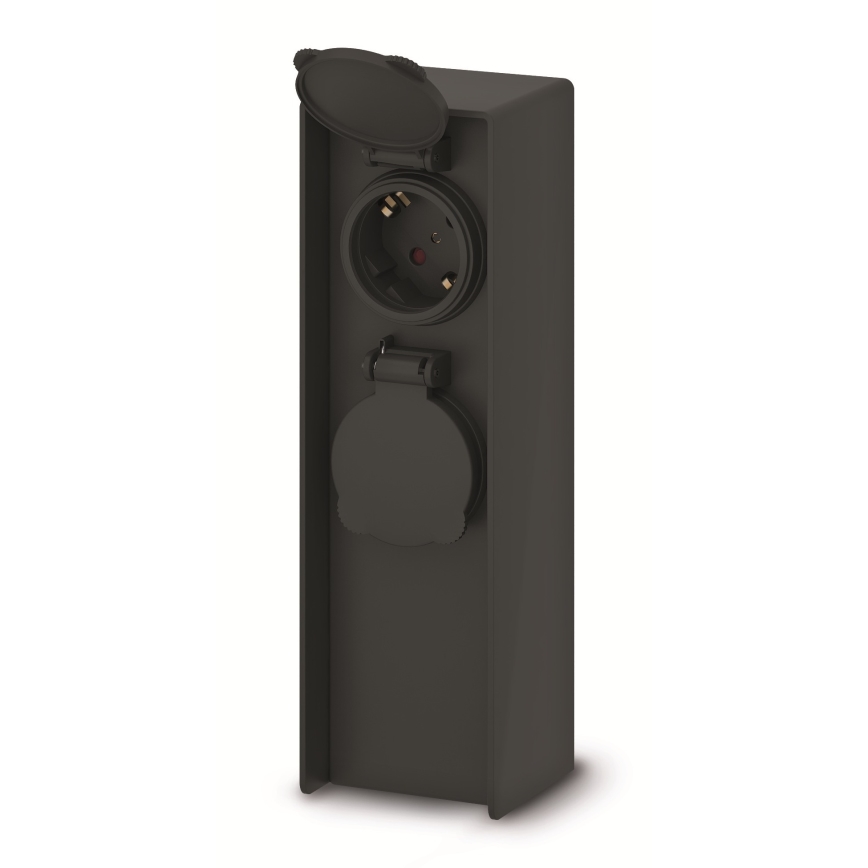 Brilagi - Außen-Steckdosensäule mit 2 Steckdosen, 230 V, IP44, SCHUKO
