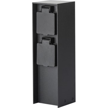 Brilagi - Außen-Steckdosensäule PILLAR 2x SCHUKO 230V IP44 schwarz
