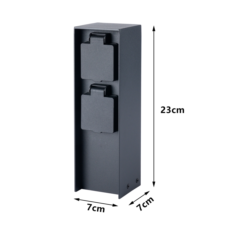 BRILAGI - Außen-Steckdosensäule PILLAR 2x SCHUKO 230V IP44 schwarz
