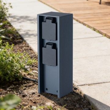 Brilagi - Außen-Steckdosensäule PILLAR 2Z SCHUKO 230V IP44 anthrazit