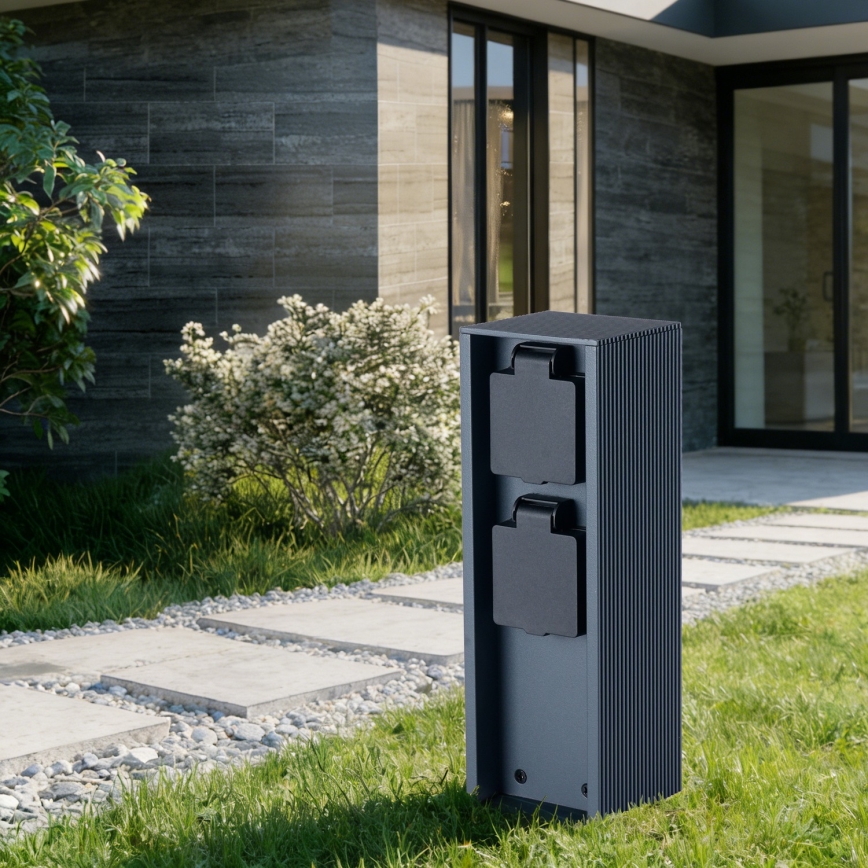 Brilagi - Außen-Steckdosensäule PILLAR 2Z SCHUKO 230V IP44 anthrazit