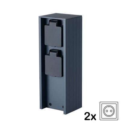 Brilagi - Außen-Steckdosensäule PILLAR 2Z SCHUKO 230V IP44 anthrazit