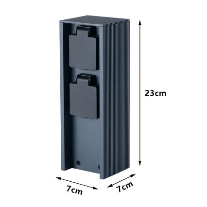Brilagi - Außen-Steckdosensäule PILLAR 2Z SCHUKO 230V IP44 anthrazit