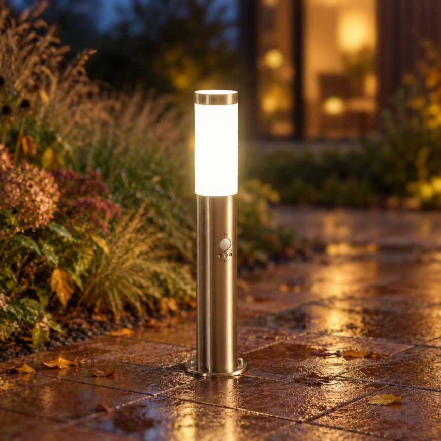 BRILAGI - Außenleuchte mit Bewegungsmelder ELIA 1xE27/20W/230V IP44 50 cm mattchrom