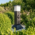 BRILAGI - Außenleuchte mit 2 SCHUKO-Steckdosen 1xE14/15W/230V IP44 schwarz