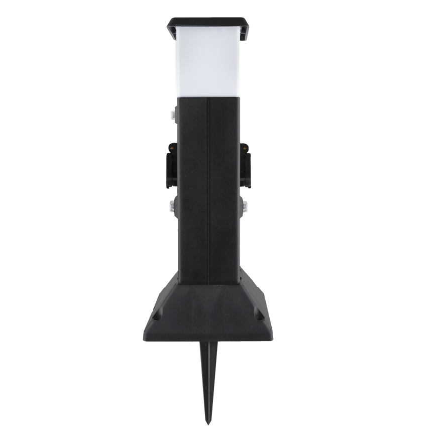 Brilagi - Außenleuchte mit 2 SCHUKO-Steckdosen 1xE14/15W/230V IP44 schwarz