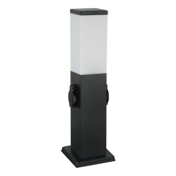 Brilagi - Außenleuchte mit 2 SCHUKO-Steckdosen 1xE27/15W/230V 40 cm IP44 schwarz
