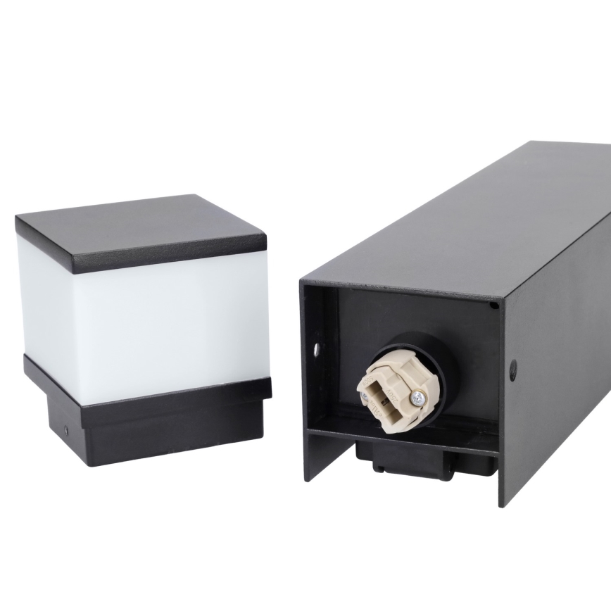 Brilagi - Außenleuchte mit 2 SCHUKO-Steckdosen 1xG9/11W/230V IP44 schwarz