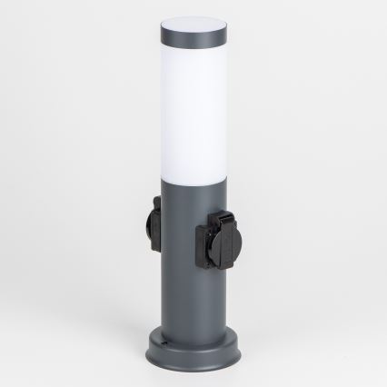 BRILAGI - Außenleuchte NOVA mit 2 SCHUKO-Steckdosen 1xE27/15W/230V 40 cm IP44 anthrazit