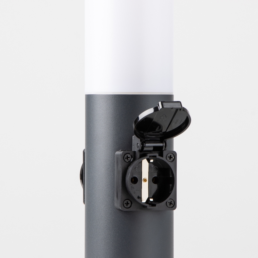 BRILAGI - Außenleuchte NOVA mit 2 SCHUKO-Steckdosen 1xE27/15W/230V 40 cm IP44 anthrazit