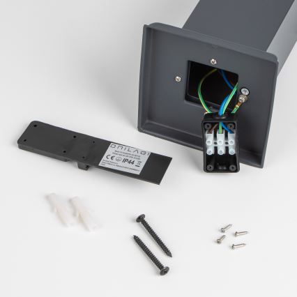 Brilagi - Außenleuchte mit 2 SCHUKO-Steckdosen NOVA 1xE27/15W/230V 40 cm IP44 Anthrazit