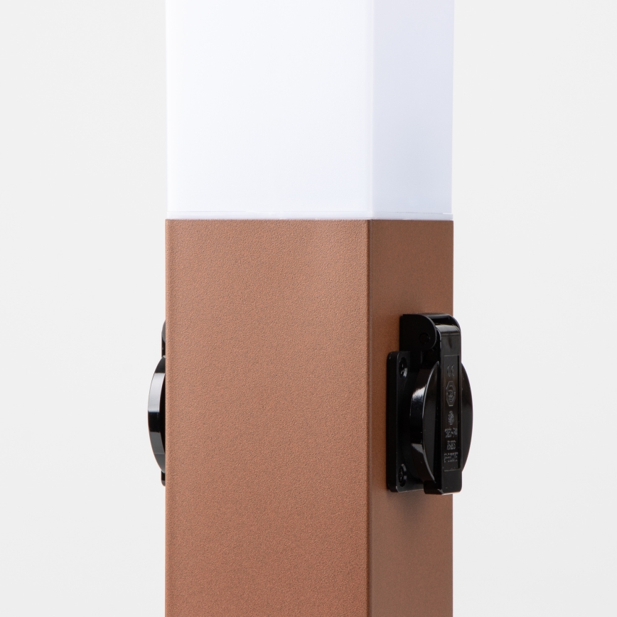 Brilagi - Außenleuchte mit 2 SCHUKO-Steckdosen NOVA 1xE27/15W/230V 40 cm IP44 braun
